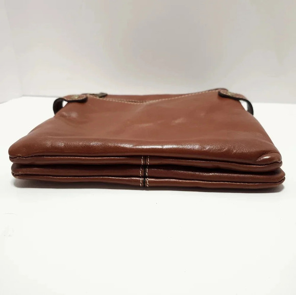 Patricia Nash Francesca Organizer Cognac Brown Leather Medium Crossbody Bag - Picture 5 of 10